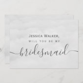 Eenvoudige Elegant Soft Cloud mijn bruidsmeisje Kaart (Voorkant / Achterkant)