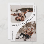 Eenvoudige Elegant Stijlvolle 3 FOTO Kerst QR code Feestdagenkaart (Voorkant)