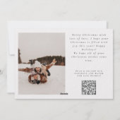 Eenvoudige Elegant Stijlvolle 3 FOTO Kerst QR code Feestdagenkaart (Achterkant)