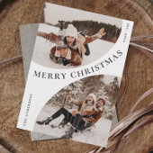 Eenvoudige Elegant Stijlvolle 3 FOTO Kerst QR code Feestdagenkaart