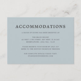 Eenvoudige Elegant Stusty Blue Accommodations Informatiekaartje