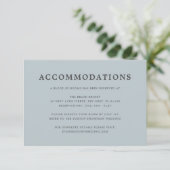 Eenvoudige Elegant Stusty Blue Accommodations Informatiekaartje (Staand voorkant)