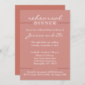 Eenvoudige Elegant Terra Cotta repesal Dinner Invi Kaart (Voorkant / Achterkant)