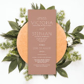 Eenvoudige Elegant Terracotta Typography Wedding Kaart