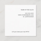 Eenvoudige Elegant textuur White Hair Stylist Vierkante Visitekaartje (Achterkant)