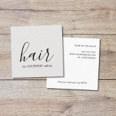 Eenvoudige Elegant textuur White Hair Stylist Vierkante Visitekaartje