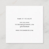 Eenvoudige Elegant textuur White Hair Stylist Vierkante Visitekaartje (Achterkant)