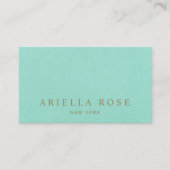 Eenvoudige Elegant Turquoise Blue Professional Visitekaartje (Voorkant)