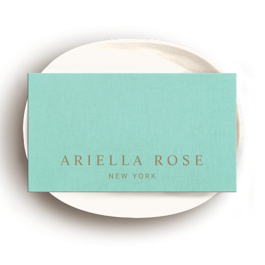 Eenvoudige Elegant Turquoise Blue Professional Visitekaartje
