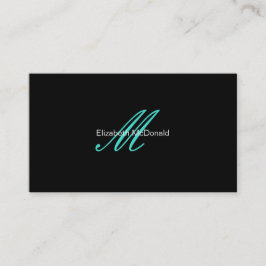 Eenvoudige Elegant Turquoise en Black Visitekaartje