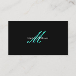 Eenvoudige Elegant Turquoise en Black Visitekaartje
