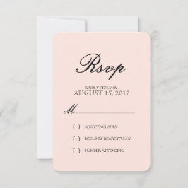 Eenvoudige Elegant Typografie Blush Wedding RSVP-k RSVP Kaartje