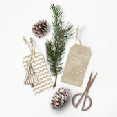 Eenvoudige Elegant Typografie Dusty Taupe Kerstmis Cadeaulabel
