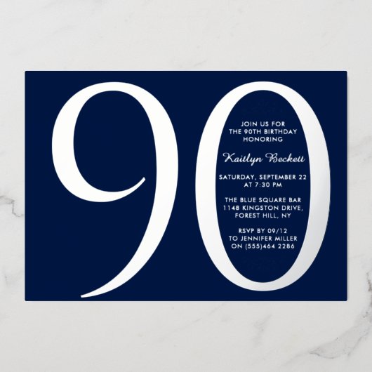 Eenvoudige Elegant Typografie Milestone Birthday R Folie Uitnodiging (Voorkant)