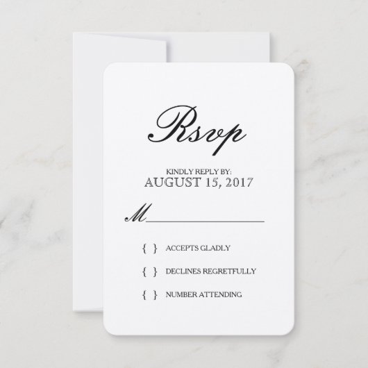 Eenvoudige Elegant Typography Kraft Paper RSVP-kaa RSVP Kaartje (Voorkant)