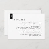 Eenvoudige Elegant Typography Monogram Weddenschap Informatiekaartje (Voorkant / Achterkant)