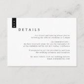 Eenvoudige Elegant Typography Monogram Weddenschap Informatiekaartje (Voorkant)