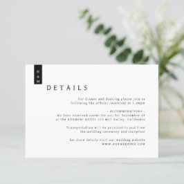 Eenvoudige Elegant Typography Monogram Weddenschap Informatiekaartje