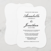 Eenvoudige Elegant Typography Wedding Invitation Kaart (Voorkant / Achterkant)