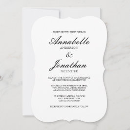 Eenvoudige Elegant Typography Wedding Invitation Kaart