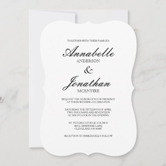 Eenvoudige Elegant Typography Wedding Invitation Kaart (Voorkant)