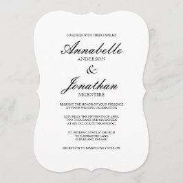 Eenvoudige Elegant Typography Wedding Invitation Kaart