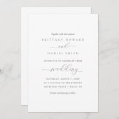 Eenvoudige Elegant Typography Wedding Invitation Kaart (Voorkant / Achterkant)