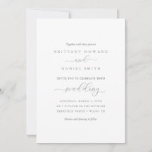 Eenvoudige Elegant Typography Wedding Invitation