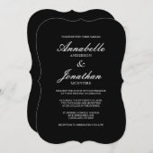 Eenvoudige Elegant Typography Wedding Invitation Kaart (Voorkant / Achterkant)