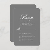 Eenvoudige Elegant Typography Wedding RSVP Card (Voorkant / Achterkant)