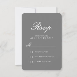 Eenvoudige Elegant Typography Wedding RSVP Card