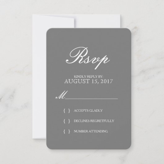Eenvoudige Elegant Typography Wedding RSVP Card (Voorkant)