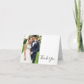 Eenvoudige Elegant voor- en achterfoto Hartelijk d Bedankkaart (Voorkant)