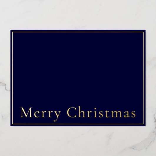 Eenvoudige Elegant Vrolijk Kerstfeest Custom Logo Folie Feestdagenkaart (Voorkant)