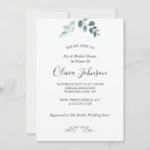 Eenvoudige Elegant Waterverf Eucalyptus Vrijgezell Kaart (Voorkant)