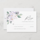 Eenvoudige Elegant Waterverf Orchids & Greenery RSVP Kaartje (Voorkant)