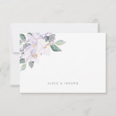 Eenvoudige Elegant Waterverf Orchids & Greenery RSVP Kaartje (Achterkant)