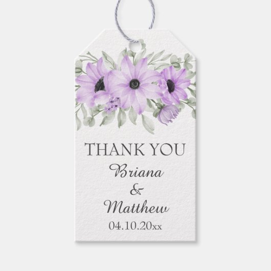 Eenvoudige Elegant Waterverf Paarse Floral Classic Cadeaulabel (Voorkant)