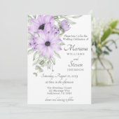 Eenvoudige Elegant Waterverf Paarse Floral Kaart (Staand voorkant)