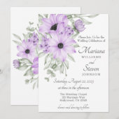 Eenvoudige Elegant Waterverf Paarse Floral Kaart (Voorkant / Achterkant)