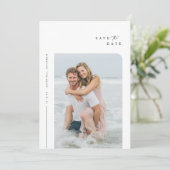 Eenvoudige Elegant Weddenfoto slaat de datum op Kaart (Staand voorkant)