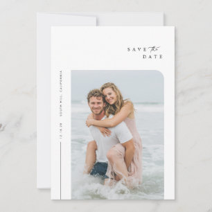 Eenvoudige Elegant Weddenfoto slaat de datum op Kaart
