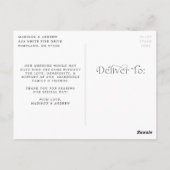 Eenvoudige Elegant Weddenschap Foto Dank je Briefkaart (Achterkant)