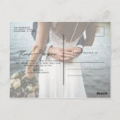 Eenvoudige Elegant Weddenschap Foto Dank je Briefkaart (Achterkant)