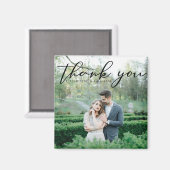 Eenvoudige Elegant Weddenschap Foto Dank je Magneet (Voorkant / Achterkant)