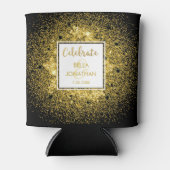 Eenvoudige Elegant Weddenschap Gold Glam Glitter C Blikjeskoeler (Voorkant)