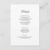 Eenvoudige Elegant Wedding Details-kaart Informatiekaartje (Voorkant)