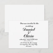 Eenvoudige Elegant Wedding Invitation Sjabloon Kaart (Voorkant / Achterkant)