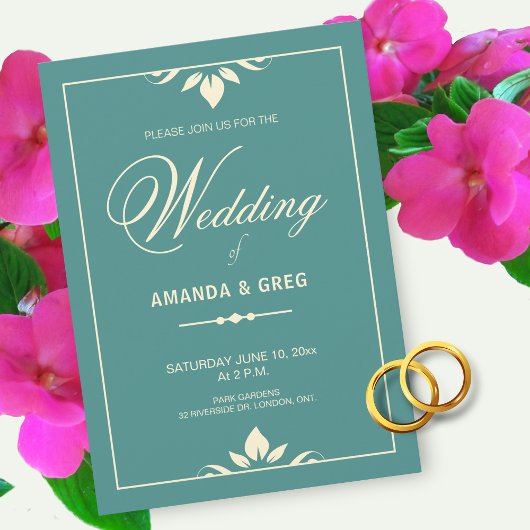 Eenvoudige Elegant Wedding Invitations Kaart