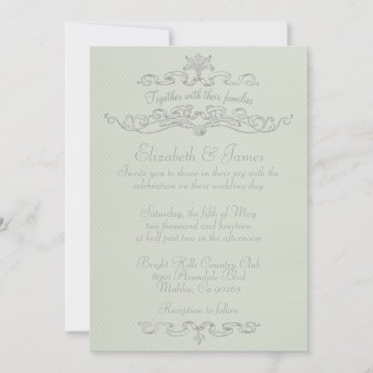 Eenvoudige Elegant Wedding Invitations Kaart (Voorkant)